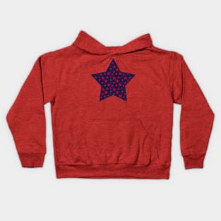 Red stars on blue star Kids Hoodie